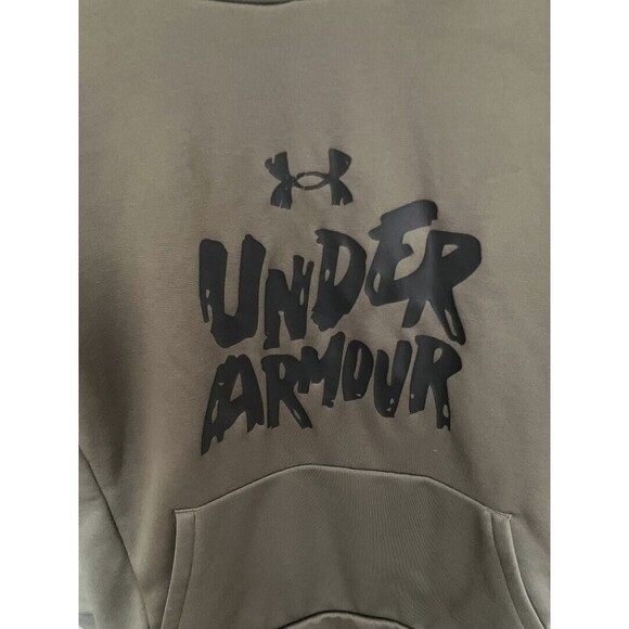 Under Armour Dark Green Hoodie Kids Pullover Size YLG 25x16 Back to School - Picture 4 of 10